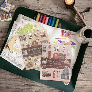 30แผ่น/แพ็คสติกเกอร์สัตว์เลี้ยงชุดเวลามุมชุดชีวิตทิวทัศน์คู่มือวัสดุ DIY สติกเกอร์ตกแต่ง - Product Image 2