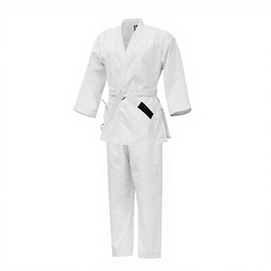 Traje de uniforme de Karate Gi, cintura elástica para niños, entrenamiento deportivo, gimnasio, cinturón blanco gratis - Product Image 1