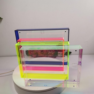 Cadre <span class=keywords><strong>photo</strong></span> décoratif écologique, imperméable, en plastique, imprimé UV, flottant, néon translucide, coloré, pour bureau/table ou mur - Product Image 6
