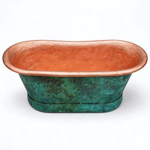 <span class=keywords><strong>Bañera</strong></span> <span class=keywords><strong>de</strong></span> Cobre Hecha a Mano con Acabado en Pátina Verde, <span class=keywords><strong>Bañera</strong></span> Independiente <span class=keywords><strong>de</strong></span> Estilo Antiguo para Villa - Product Image 3