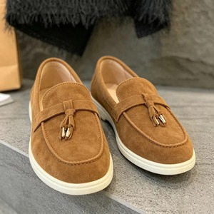 Wholesale Spring Summer New Arrival Womens Slip on Loafers Plus Size <b>Flat</b> Soled <b>Suede</b> Leather Breathable Wear Resistant - Product Image 2