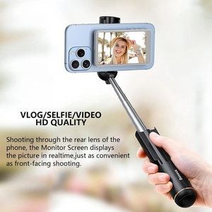 Trắng 4-inch linh hoạt màn hình màn hình từ tính cho iPhone phụ kiện nhựa không dây điều khiển từ xa vlog Selfie live streaming - Product Image 4