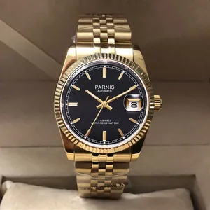 Reloj Mecánico Automático Casual <span class=keywords><strong>Parnis</strong></span> de 36 mm con Esfera Negra, Cristal de Zafiro, Calendario Completo, Reloj de Lujo para Hombre - Product Image 1