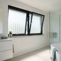 Ventana Moderna de Aluminio con Persianas, Abatible Verticalmente, con Ventilación, Doble Acristalamiento, Impermeable, para Exterior/Sótano