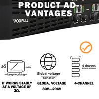 Amplificateur de puissance professionnel 4 canaux classe D DX4200 10000W haute puissance PFC tension mondiale stable à 2 ohms métal de scène
