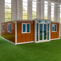 Maison conteneur extensible personnalisée en usine, étanche et résistante aux ouragans, deux chambres, deux salles de bain, idéale pour villa et hôtel