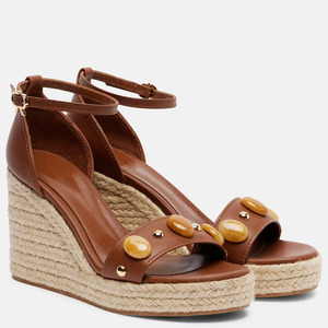 Sandales à talons compensés hauts pour femmes, style rétro, avec décorations en pierres, à brides croisées à la cheville et plateforme épaisse - Product Image 5