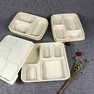 3 5 compartimento eco friendly biodegradável descartável caixa de almoço bento recipiente de alimento takeaway embalagens de amido de milho amido de milho