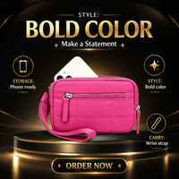 Sac de poignet tendance pour femme, sac de poignet imperméable pour femme, portefeuille élégant pour femme, sac pour téléphone portable