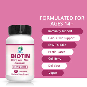 סוכריות גומי ביוטין בעוצמה גבוהה עם ויטמין <span class=keywords><strong>B12</strong></span> ופירות גוג'י ברי תומכות בעור בריא מסייעות בהפחתת קמטים תוסף תזונה יופי סוכריות גומי - Product Image 3