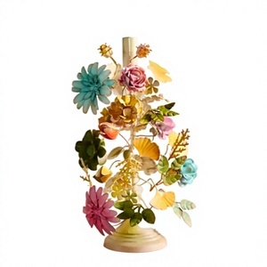 เชิงเทียนดอกไม้ทำมือ ของตกแต่งบ้าน งานฝีมือศิลปะ - Product Image 1