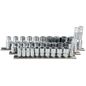 12 件套棘轮扳手工具套装 <span class=keywords><strong>SAE</strong></span>/公制驱动套筒套件塑料工具箱手动组合起子头用于维修箱包装 - Product Image 3