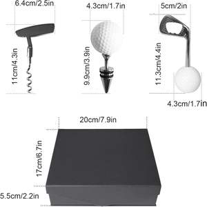 Ensemble d'ouvre-bouteilles manuel en métal pour le golf, avec poignée en alliage <span class=keywords><strong>de</strong></span> zinc, <span class=keywords><strong>tire</strong></span>-<span class=keywords><strong>bouchon</strong></span>, bouchons <span class=keywords><strong>de</strong></span> vin, ouvre-bouteilles pour mariage et anniversaire, coffret cadeau pour boissons - Product Image 4