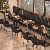 Meubles de restaurant, stand de restaurant moderne, couleur noire, en cuir, table et chaise de restaurant de restauration rapide bon marché, à vendre, Offre Spéciale