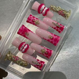 Vente directe du fabricant en forme de cercueil peint à la main Graffiti à grande bouche <span class=keywords><strong>Faux</strong></span> ongles faits à la main 3D Nail Art Couverture complète du doigt - Product Image 3