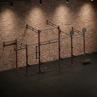 Estación de Dominadas y Dipes Montada en Pared con Múltiples Agarres, Brazos de Seguridad y Estructura de Acero para Entrenamiento Funcional en Casa