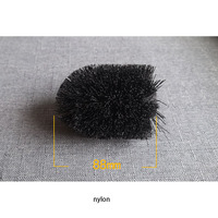 Cepillo de baño de silicona TPR para limpieza de baño con juego de soporte, inodoro de plástico de nailon, cepillos de limpieza de cabeza de inodoro Flexible