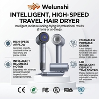 WLS-1607 Sèche-cheveux haute vitesse en promotion avec écran LCD intelligent, outil de soin capillaire ionique négatif pour des cheveux brillants et sans frisottis