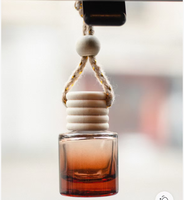Diffuseur de parfum suspendu pour voiture, flacon de 8 ml, avec bouchon en bois, flacon de parfum suspendu en verre