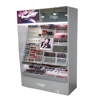 Offre Spéciale Maquillage Boutique Plateau Cosmétique Magasin Acrylique Cylindre Floor Stand Cosmétique Beauté Affichage Rack