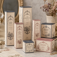 Boîte d'emballage en carton blanc personnalisée avec logo en relief à chaud, brosse dure, plusieurs tailles, plusieurs couleurs, pour cosmétiques, huile essentielle