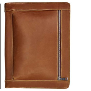Carpeta de Conferencia de Cuero Genuino Más Vendida para Hombres y Mujeres, Organizador de Documentos de Negocios, Portafolio para Reuniones en Venta - Product Image 1