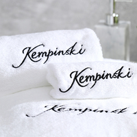 Luxury 5 Star Hotel White 100% Cotton Face Hand Bath Towels Set for Hotel Spa With Customized Logo