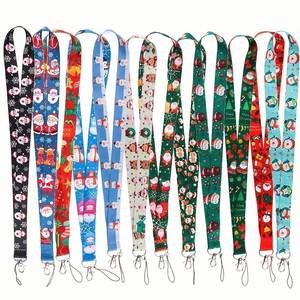 Ensemble de cordons de cou personnalisés pour Noël avec motifs Père Noël et flocons de neige, sangles détachables pour clés, cartes d'identité, cartes de crédit et breloques de téléphone - Product Image 1