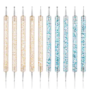 2024 nouveau ensemble de brosses à ongles acryliques Gel UV Nail Art fleur peinture brosse Double extrémité stylo à ongles