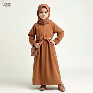 Robe Abaya islamique pour filles musulmanes, ensemble hijab, vêtements modestes pour le Ramadan et l'Aïd - Product Image 1