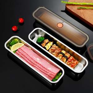 Caja de Acero Inoxidable para Mantener la Frescura con Tapa y Bandeja para Tocino, Apta para Almacenar Carne, Frutas, Verduras y Productos para el Desayuno - Product Image 3
