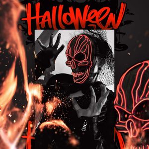 Máscara de miedo de <span class=keywords><strong>purga</strong></span> con luz LED de Halloween con cable EL 3 modos intermitentes para Festival, Fiesta, Cosplay, máscara de Halloween - Product Image 5