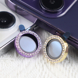Protezione dell'obiettivo della fotocamera con glitter diamante bling in vetro temperato 9h all'ingrosso per la protezione dell'obiettivo della fotocamera <span class=keywords><strong>iphone</strong></span> - Product Image 2