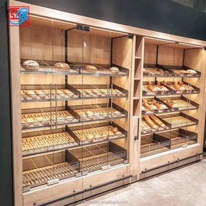 Vitrina <span class=keywords><strong>de</strong></span> Madera para Panadería Comercial con Iluminación LED, Mueble <span class=keywords><strong>de</strong></span> Almacenamiento <span class=keywords><strong>de</strong></span> Pan para Pastelería - Product Image 1
