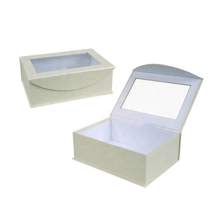 Ivory Classic Design Clear Pvc Window Flip Top Hard Paper Gift Boxes With Magnetic Catch