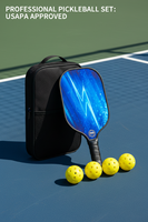 Set Raket Pickleball Fiberglass Bersertifikasi USAPA, Teruji, 2 Raket 4 Bola 1 Tas Jinjing, Untuk Luar Ruangan, Keluarga, Grosir