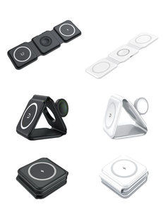 Chargeur sans fil magnétique pliable 15w 3 en 1 Station de charge de voyage 3 en 1 pour <span class=keywords><strong>Apple</strong></span> Watch Airpods <span class=keywords><strong>Iphone</strong></span> <span class=keywords><strong>Apple</strong></span> - Product Image 1