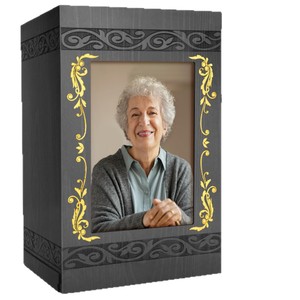 Wooden Cremation Urn With Photo Frame Rectangle Black Durable Pet <b>Memorial</b> <b>Box</b> - Product Image 5
