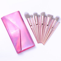 Ensemble de pinceaux de maquillage professionnels, ensemble de brosses de maquillage personnalisées avec emballage, produit cosmétique de qualité supérieure, étiquette privée, 10 pièces