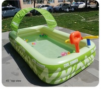 Piscine gonflable en PVC pour enfants avec panier de basket et pistolet à eau piscine de jeu multifonctionnelle extérieure familiale
