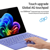 Nouveau clavier mécanique pliable violet tendance avec pavé tactile rétroéclairé 7-RGB, sans fil 5.3, résistant aux déversements pour Surface Pro 12