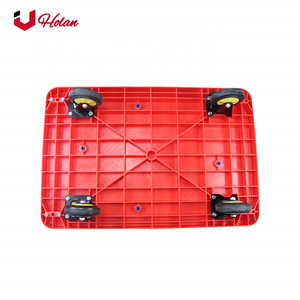 Uholan EX-250 Warehouse Business Cart <strong>Trolley</strong> Foldable Thickening platform <strong>trolley</strong> with 4 4'' elastic rubber wheels - Product Image 6