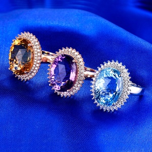 Bague de mariage Sunstar en argent sterling 925 avec pierre précieuse, certifiée CMA, plaquée rhodium, sertie à griffes - Product Image 5