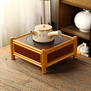 Handmade bamboo-woven electric ceramic stove, new Chinese style Yunfei electric <b>tea</b> stove, bamboo <b>tea</b> <b>maker</b>, small household - Product Image 2
