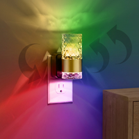 Veilleuses rotatives LOHAS à prise rotative, changement de couleur RVB, capteur crépusculaire, lampes de nuit dorées à brancher pour la décoration de la chambre à coucher et du salon
