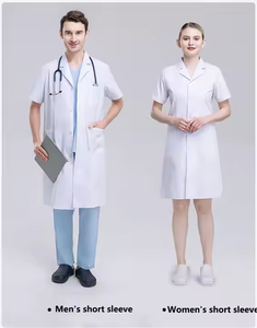 Logo Oem di alta qualità personalizzato manica lunga manica corta cotone medico medico ospedale donna <span class=keywords><strong>camice</strong></span> bianco da laboratorio - Product Image 5