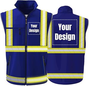 Chaleco de Seguridad Reflectante Azul Rey de Alta Visibilidad, Unisex, Sin Mangas, Ropa para Voluntarios, Logotipo Personalizado - Product Image 4