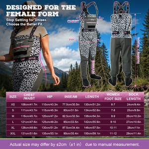 Combinaison de pêche à la mouche respirante et imperméable pour femmes, avec <span class=keywords><strong>cuissardes</strong></span> renforcées en Kevlar 5 couches et <span class=keywords><strong>chaussettes</strong></span> en néoprène – Vente en gros - Product Image 2