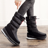 Bottes de neige imperméables pour femmes, chaudes, doublées de fourrure, épaisses, antidérapantes, mi-mollet, pour l'extérieur, couleur personnalisée en usine