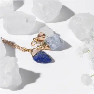 The latest Natural Irregular Crystal Energy Gift Healing Crystal necklace Delicate DIY assembled gold chain for women
